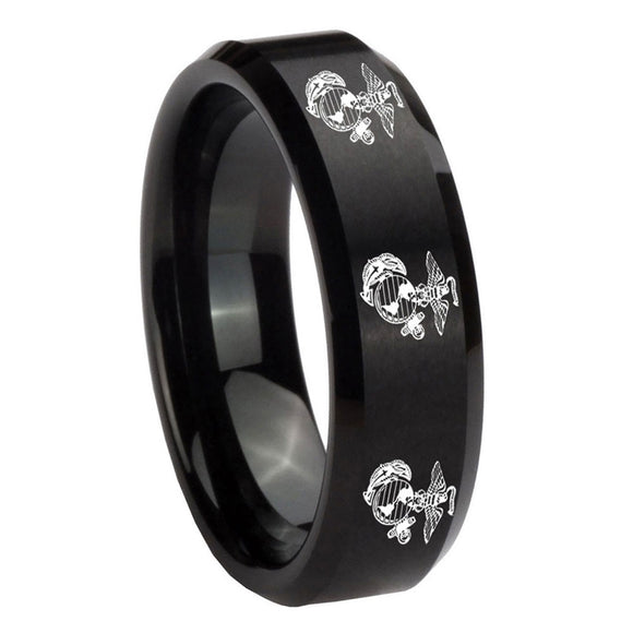 8mm-Multiple-Marine-Beveled-Edges-Brush-Black-Tungsten-Mens-Engagement-Band