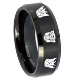 10mm-Transformers-Autobot-Decepticon-Beveled-Brush-Black-Tungsten-Personalized-Ring