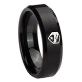 10mm-GI-Joe-Eagle-Beveled-Edges-Brush-Black-Tungsten-Mens-Ring-Personalized