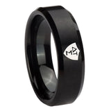 8mm-Greek-CTR-Beveled-Edges-Brush-Black-Tungsten-Carbide-Mens-Ring-Personalized
