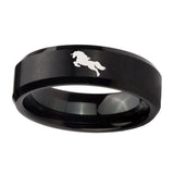 10mm-Horse-Beveled-Edges-Brush-Black-Tungsten-Carbide-Mens-Wedding-Ring