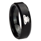 10mm-Claddagh-Design-Beveled-Edges-Brush-Black-Tungsten-Carbide-Promise-Ring