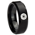 10mm Magic The Gathering Beveled Brush Black Tungsten Wedding Engraving Ring