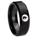 10mm Magic Gathering Beveled Edges Brush Black Tungsten Anniversary Ring