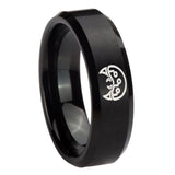 10mm-Metroid-Beveled-Edges-Brush-Black-Tungsten-Carbide-Mens-Anniversary-Ring
