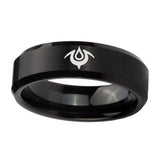 10mm-Naga-Beveled-Edges-Brush-Black-Tungsten-Carbide-Mens-Bands-Ring