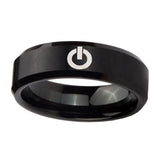 10mm-Power-Beveled-Edges-Brush-Black-Tungsten-Carbide-Men's-Engagement-Band