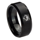 8mm-Wolf-Beveled-Edges-Brush-Black-Tungsten-Carbide-Rings-for-Men