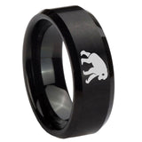 8mm-Chimpanzee-Beveled-Edges-Brush-Black-Tungsten-Carbide-Rings-for-Men