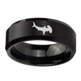 10mm-Hammerhead-Shark-Beveled-Edges-Brush-Black-Tungsten-Men's-Engagement-Ring