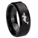 10mm-Keller-Whale-Beveled-Edges-Brush-Black-Tungsten-Men's-Engagement-Ring