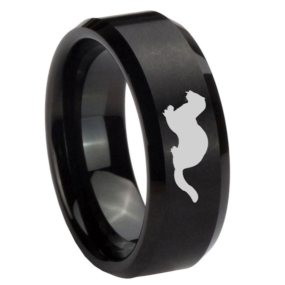 10mm-Otter-Beveled-Edges-Brush-Black-Tungsten-Men's-Engagement-Ring