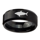 10mm-Shark-Beveled-Edges-Brush-Black-Tungsten-Men's-Engagement-Ring