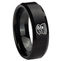 10mm Clone Trooper Beveled Brush Black Tungsten Men's Wedding Ring