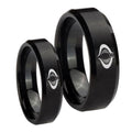 Cobra Beveled Edges Brush Black Tungsten Matching Ring Set