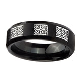 10mm-Multiple-Celtic-Beveled-Edges-Brush-Black-Tungsten-Carbide-Promise-Ring