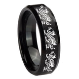 10mm-Multiple-Dragon-Beveled-Edges-Brush-Black-Tungsten-Carbide-Mens-Ring