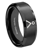 10mm-Stargate-Beveled-Edges-Brush-Black-Tungsten-Carbide-Custom-Ring-for-Men