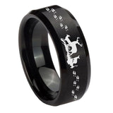 10mm-Deer-Hunting-Beveled-Edges-Brush-Black-Tungsten-Men's-Engagement-Ring