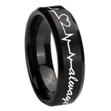 8mm-Heart-Beat-forever-Heart-always-Beveled-Brush-Black-Tungsten-Engagement-Ring