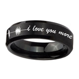 8mm-Sound-Wave-I-love-you-more-Beveled-Brush-Black-Tungsten-Mens-Bands-Ring