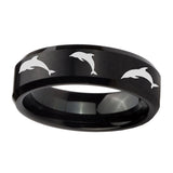 10mm-Dolphins-Beveled-Edges-Brush-Black-Tungsten-Carbide-Mens-Promise-Ring