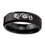10mm-Dragon-Beveled-Edges-Brush-Black-Tungsten-Carbide-Men's-Wedding-Band