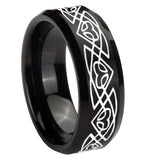 10mm-Celtic-Braided-Beveled-Edges-Brush-Black-Tungsten-Men's-Engagement-Ring