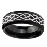 10mm-Celtic-Knot-Beveled-Edges-Brush-Black-Tungsten-Men's-Engagement-Ring