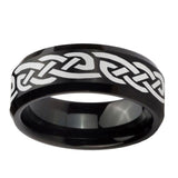 10mm-Celtic-Knot-Infinity-Love-Beveled-Edges-Brush-Black-Tungsten-Men's-Engagement-Ring