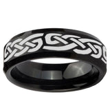 10mm Celtic Knot Infinity Love Beveled Edge Brush Black Tungsten Ring