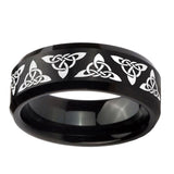 10mm-Celtic-Knot-Beveled-Edges-Brush-Black-Tungsten-Men's-Engagement-Ring