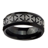 10mm-Medieval-Cross-Beveled-Edges-Brush-Black-Tungsten-Men's-Engagement-Ring
