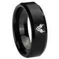 8MM Transformers Shatterback Beveled Brushed Black Tungsten Wedding Band