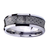 10mm-Celtic-Knot-Concave-Black-Tungsten-Carbide-Mens-Engagement-Band
