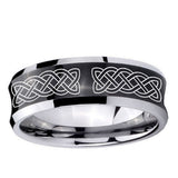 10mm Celtic Knot Concave Black Tungsten Ring