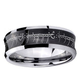 5, 8mm Lord Of The Rings Concave Black Unique Men Wedding Ring