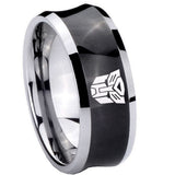 10mm Transformers Autobot Concave Black Tungsten Carbide Men's Wedding Ring