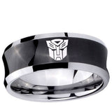 5, 8mm Transformers Autobot Concave Black Tungsten Ring
