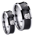 Transformers Autobot Concave Black Tungsten Wedding Ring Set