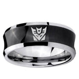 5, 8mm Decepticon Transformers Concave Black Tungsten Ring
