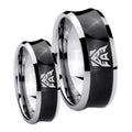 Decepticon Transformers Concave Black Tungsten Wedding Ring Sets