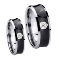 Army Sergeant Major Concave Black Tungsten His and Hers