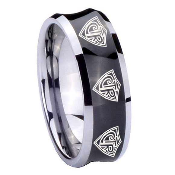 8mm-Multiple-CTR-Concave-Black-Tungsten-Carbide-Men's-Bands-Ring