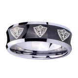 10mm-Multiple-CTR-Concave-Black-Tungsten-Carbide-Wedding-Band-Ring