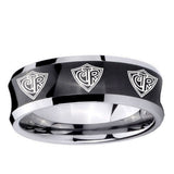 5, 8mm Multiple CTR Concave Black Tungsten Ring