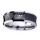 10mm-Skull-Concave-Black-Tungsten-Carbide-Custom-Ring-for-Men