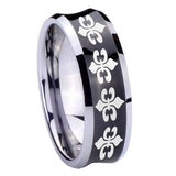 8mm-Multiple-Fleur-De-Lis-Concave-Black-Tungsten-Carbide-Mens-Engagement-Band
