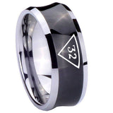 10mm-Masonic-32-Triangle-Freemason-Concave-Black-Tungsten-Carbide-Wedding-Engraving-Ring