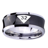 10mm-Masonic-32-Triangle-Design-Freemason-Concave-Black-Tungsten-Carbide-Wedding-Engraving-Ring